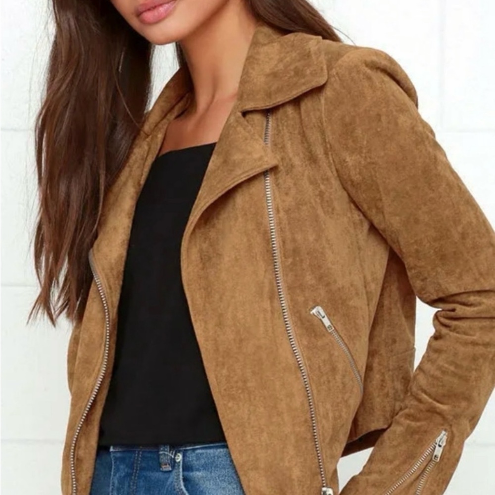 Lulus Tan Faux Suede Jacket